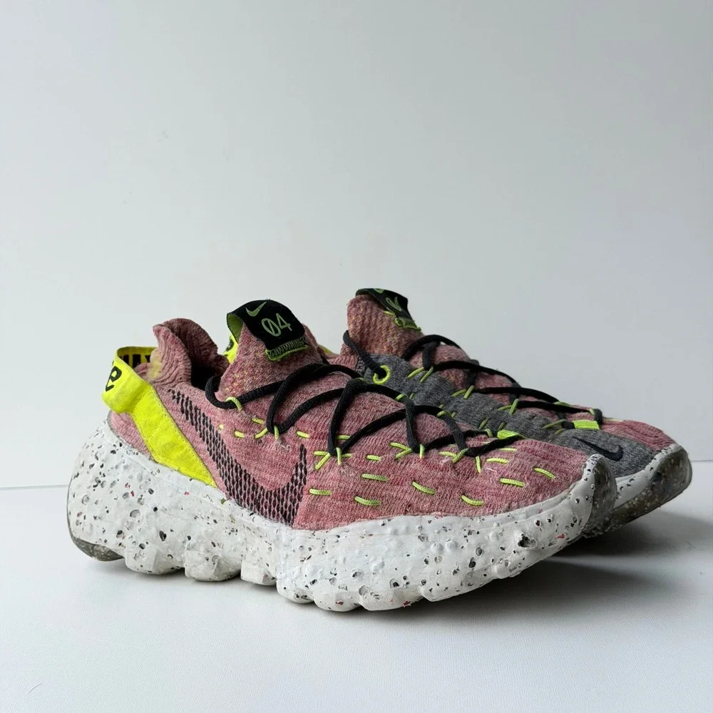 Nike Space Hippie 04 Sneakers Womens 7 Pink Lemon Venom Running Shoes Knit Gym